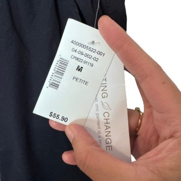 Cleo Petites elastic waist straight leg capri pants black women's size M NWT - Picture 5 of 5